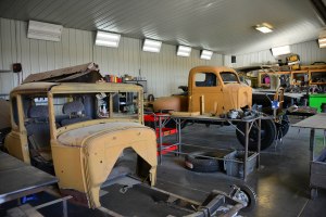Teel and Harden are able to finish one to two cars per year. There are currently seven vehicles in the shop waiting to be restored. Howard just hired two more employees so they’re hoping the production will double. 